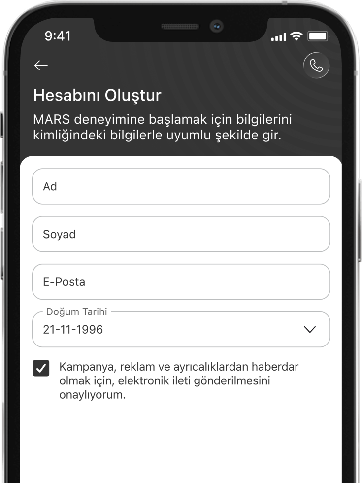 Üyeliğini Oluştur